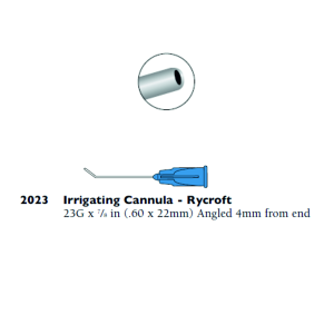Cánula irrigación angulada 4mm 23G