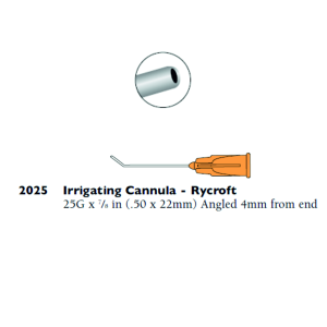 Cánula irrigación angulada 4mm 25G