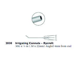 Cánula irrigación angulada 4mm 30G