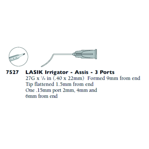 Cánula Lasik acodada  9mm 3 puertos 27G